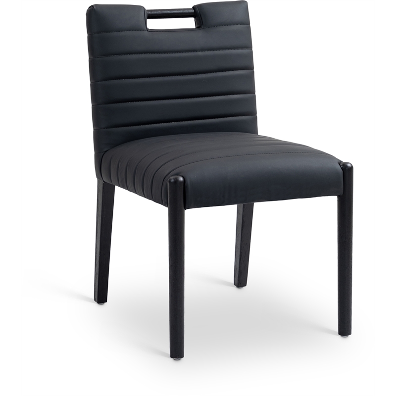 Meridian Furniture Aimee Black Vegan Leather Dining Side Chair (Set of 2)