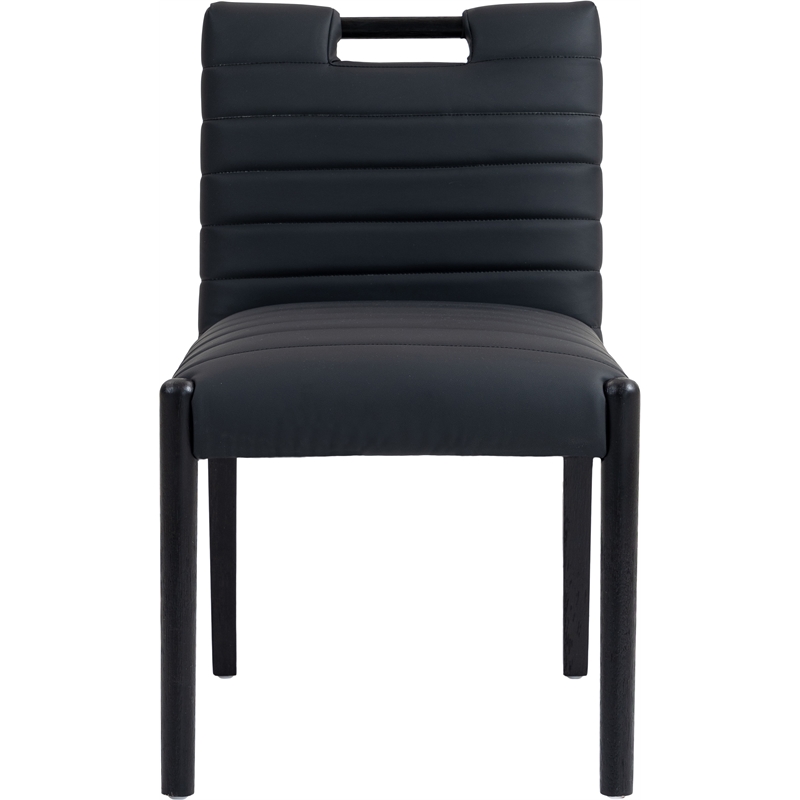 Meridian Furniture Aimee Black Vegan Leather Dining Side Chair (Set of 2)