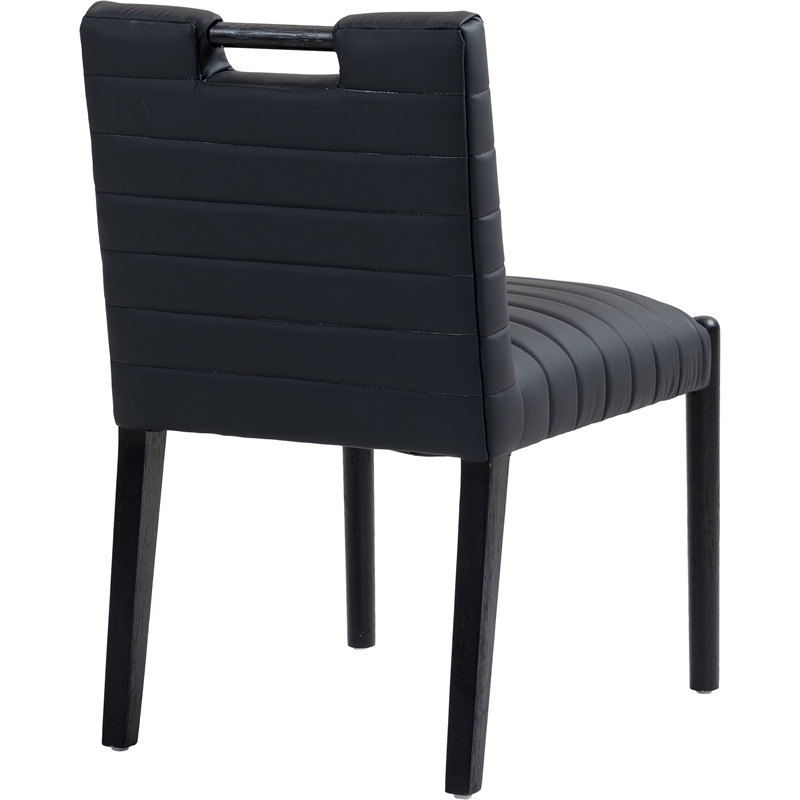Meridian Furniture Aimee Black Vegan Leather Dining Side Chair (Set of 2)