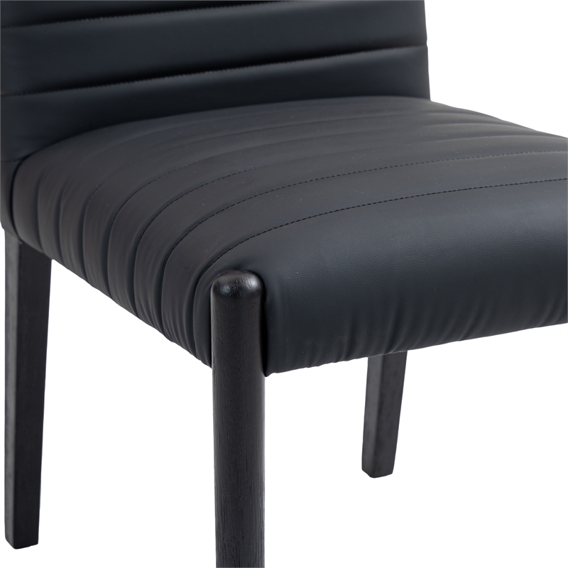 Meridian Furniture Aimee Black Vegan Leather Dining Side Chair (Set of 2)