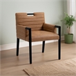Meridian Furniture Aimee Cognac Vegan Leather Dining Arm Chair