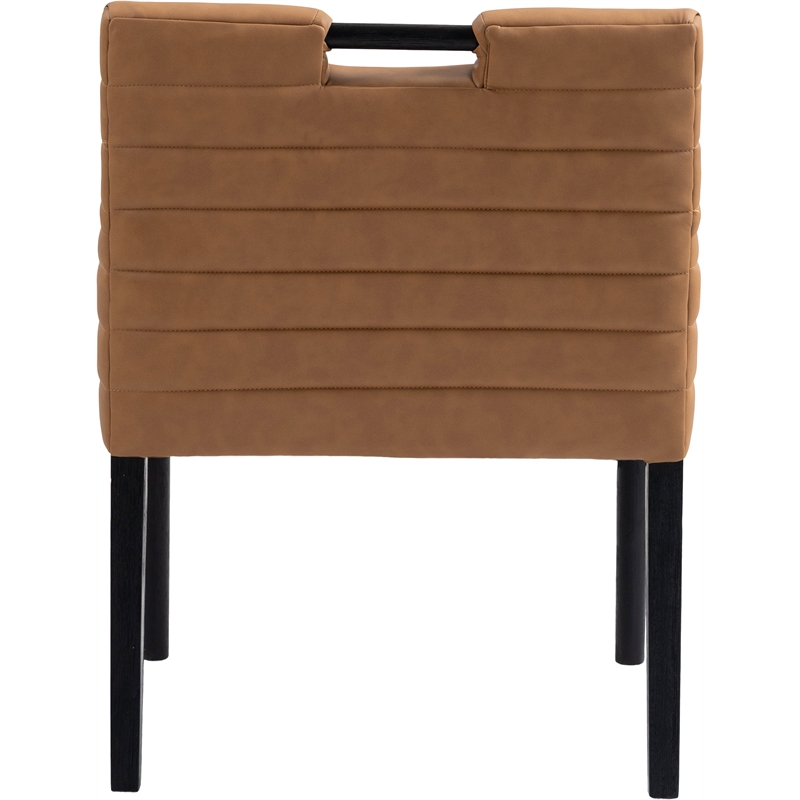 Meridian Furniture Aimee Cognac Vegan Leather Dining Arm Chair