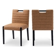 Meridian Furniture Aimee Cognac Vegan Leather Dining Side Chair (Set of 2)