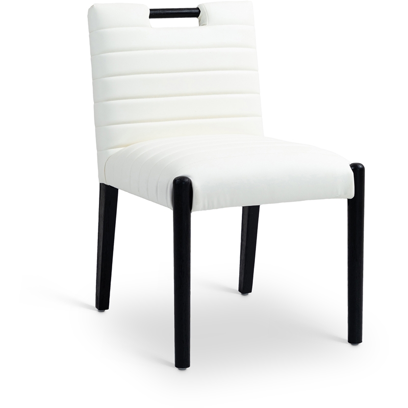 Meridian Furniture Aimee Cream Vegan Leather Dining Side Chair (Set of 2)