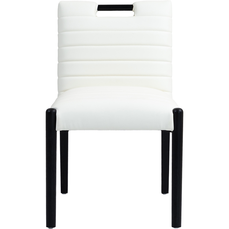 Meridian Furniture Aimee Cream Vegan Leather Dining Side Chair (Set of 2)