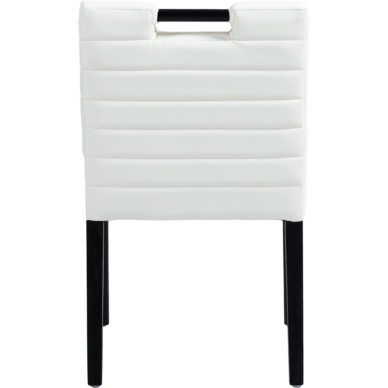 Meridian Furniture Aimee Cream Vegan Leather Dining Side Chair (Set of 2)