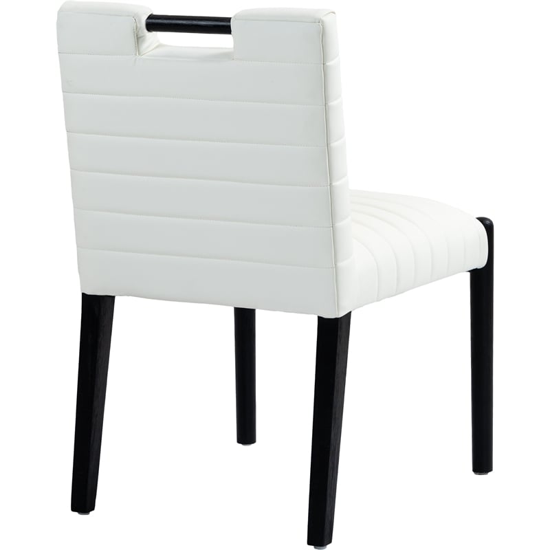 Meridian Furniture Aimee Cream Vegan Leather Dining Side Chair (Set of 2)