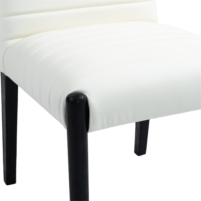 Meridian Furniture Aimee Cream Vegan Leather Dining Side Chair (Set of 2)