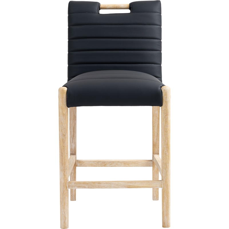 Meridian Furniture Aimee Black Vegan Leather Counter Stool