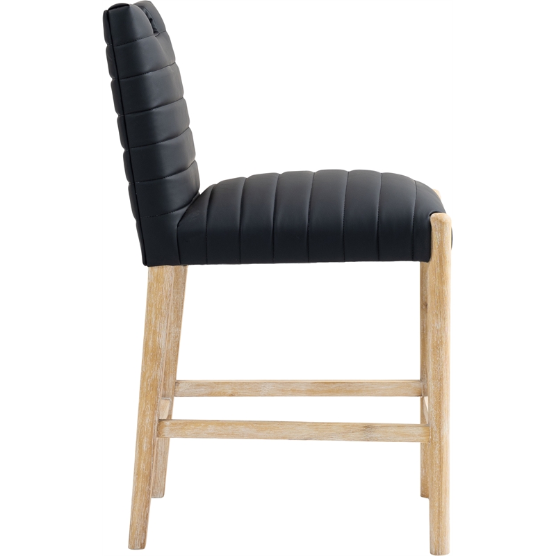 Meridian Furniture Aimee Black Vegan Leather Counter Stool