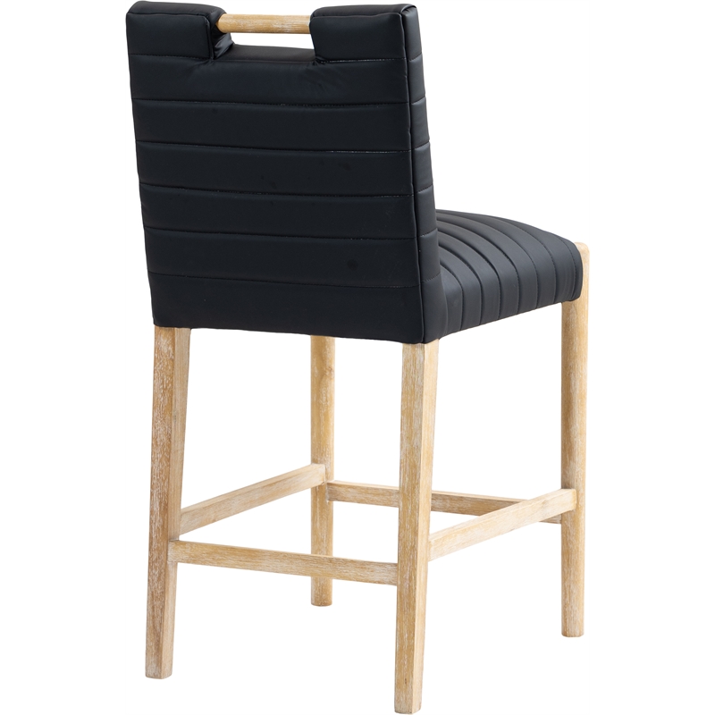 Meridian Furniture Aimee Black Vegan Leather Counter Stool