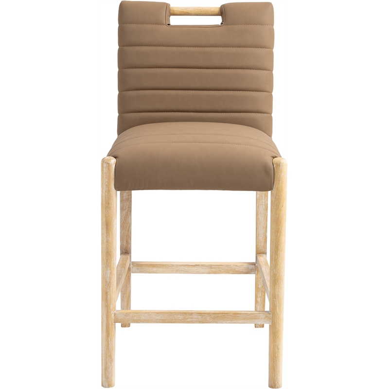 Meridian Furniture Aimee Brown Vegan Leather Counter Stool