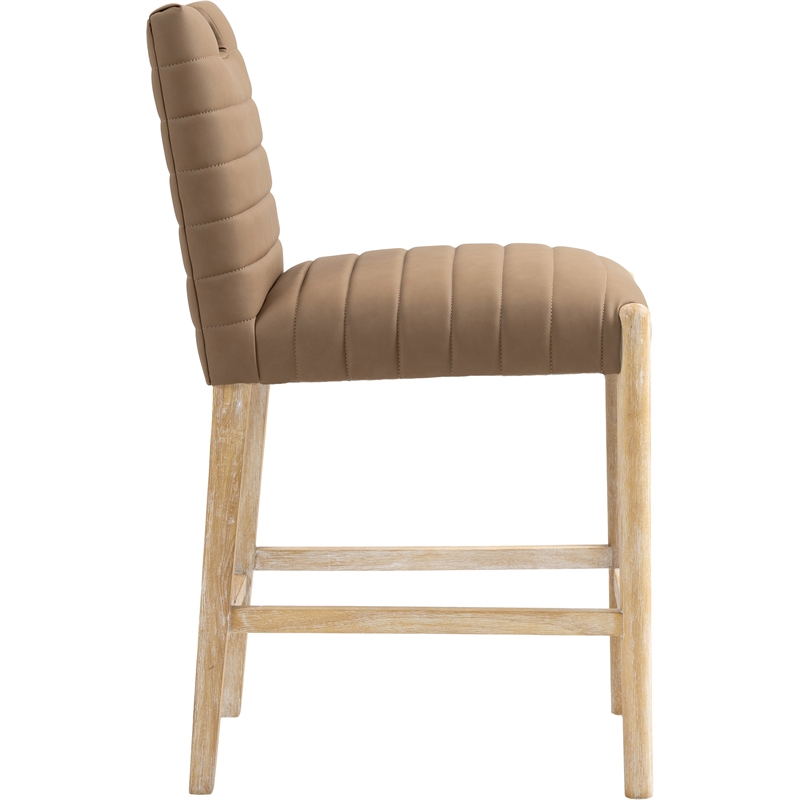 Meridian Furniture Aimee Brown Vegan Leather Counter Stool