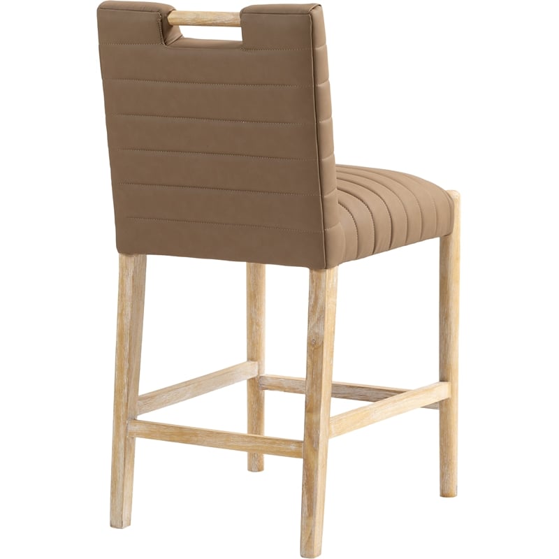 Meridian Furniture Aimee Brown Vegan Leather Counter Stool