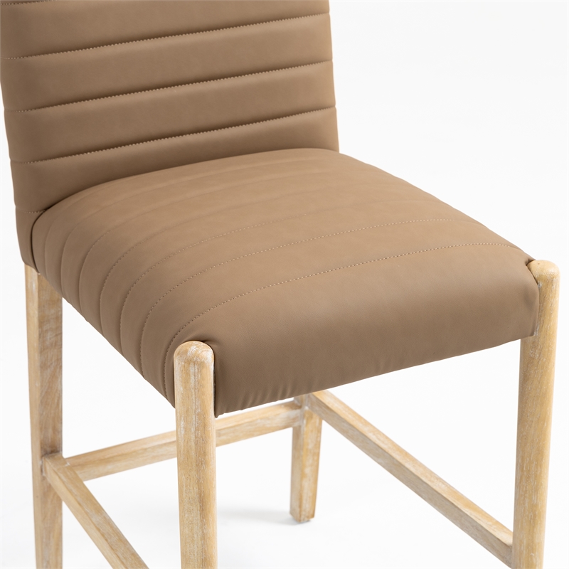 Meridian Furniture Aimee Brown Vegan Leather Counter Stool