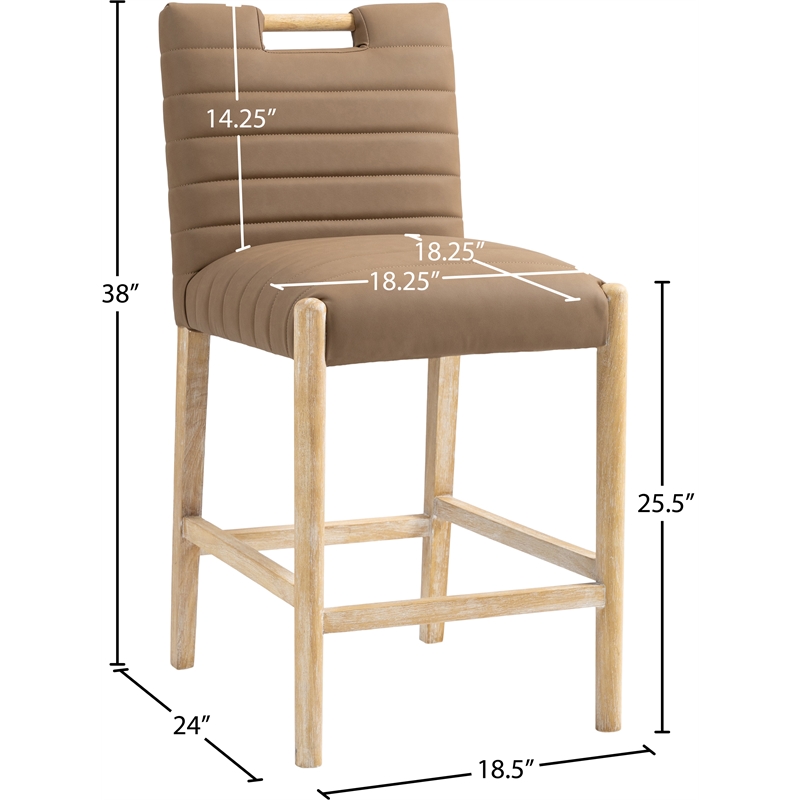 Meridian Furniture Aimee Brown Vegan Leather Counter Stool