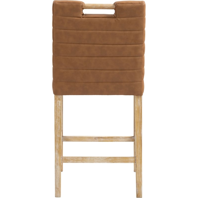 Meridian Furniture Aimee Cognac Vegan Leather Counter Stool