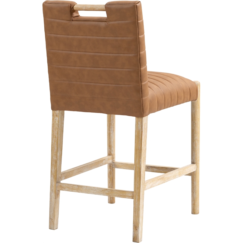 Meridian Furniture Aimee Cognac Vegan Leather Counter Stool