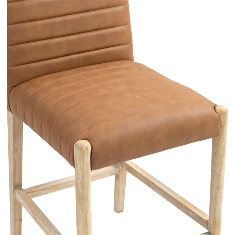 Meridian Furniture Aimee Cognac Vegan Leather Counter Stool