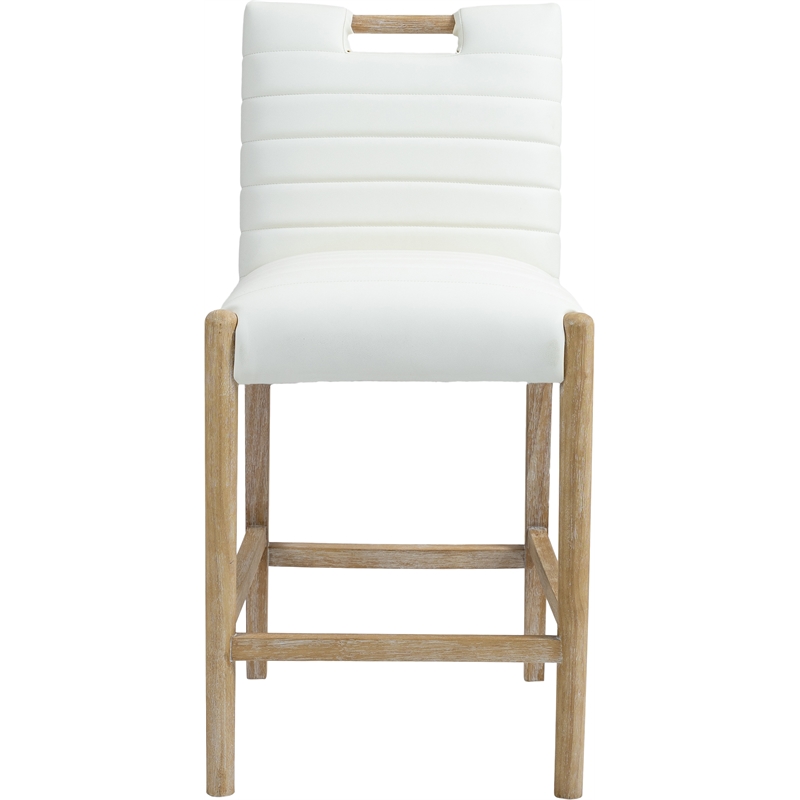 Meridian Furniture Aimee Cream Vegan Leather Counter Stool
