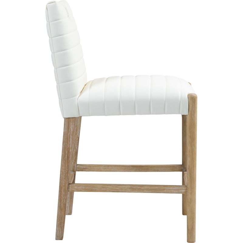 Meridian Furniture Aimee Cream Vegan Leather Counter Stool