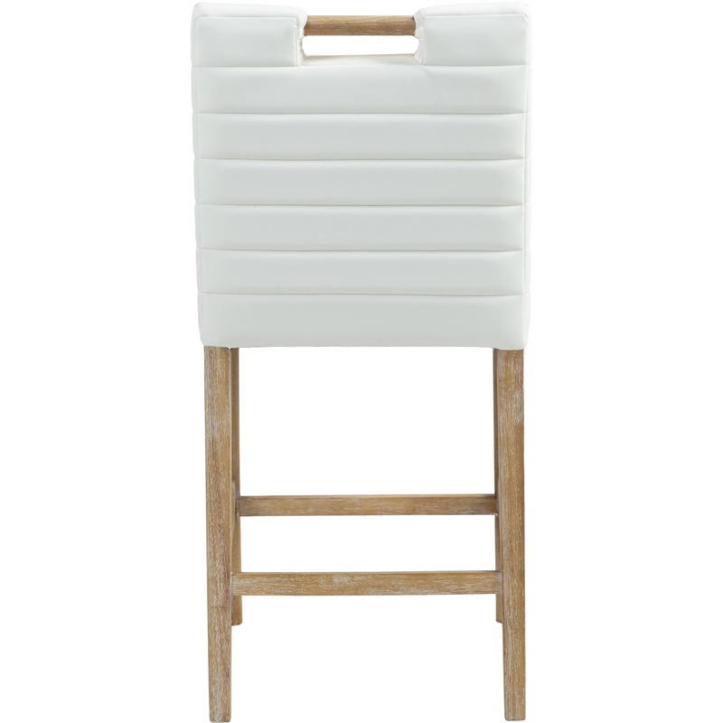 Meridian Furniture Aimee Cream Vegan Leather Counter Stool