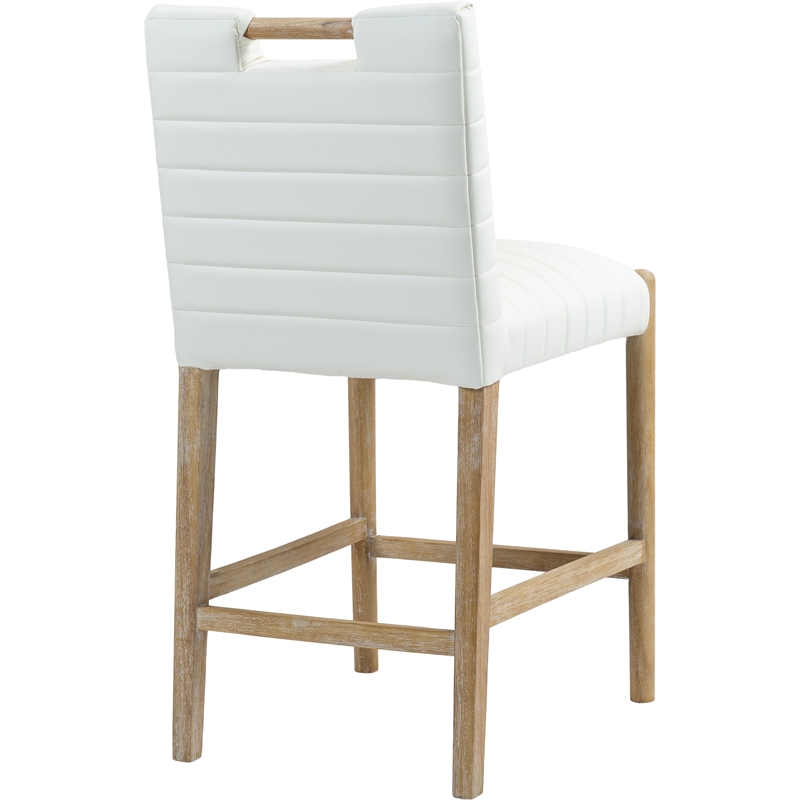 Meridian Furniture Aimee Cream Vegan Leather Counter Stool