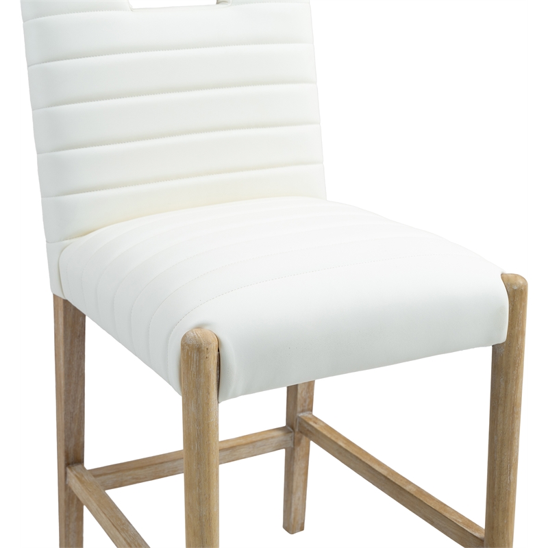 Meridian Furniture Aimee Cream Vegan Leather Counter Stool