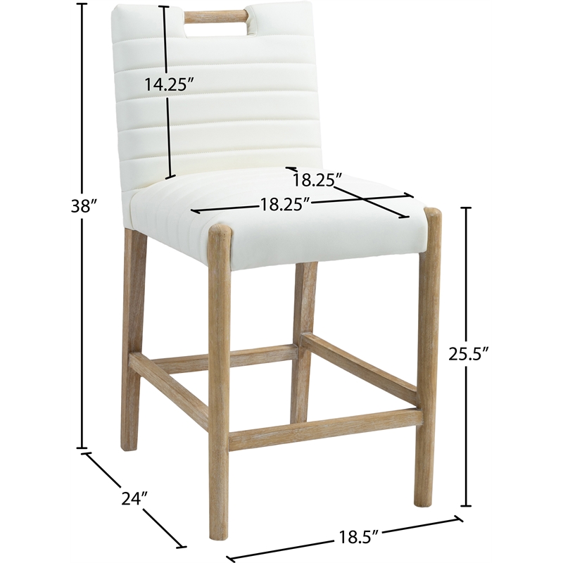 Meridian Furniture Aimee Cream Vegan Leather Counter Stool