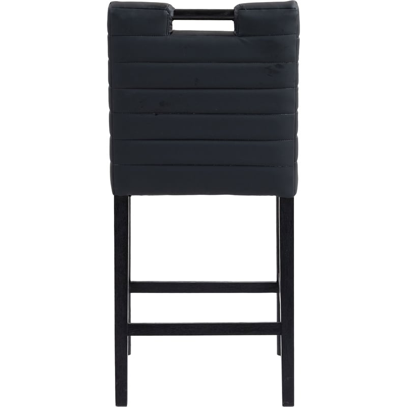 Meridian Furniture Aimee Black Vegan Leather Counter Stool