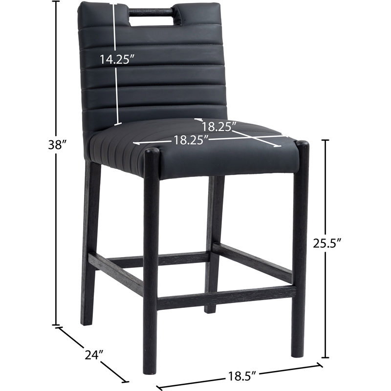 Meridian Furniture Aimee Black Vegan Leather Counter Stool