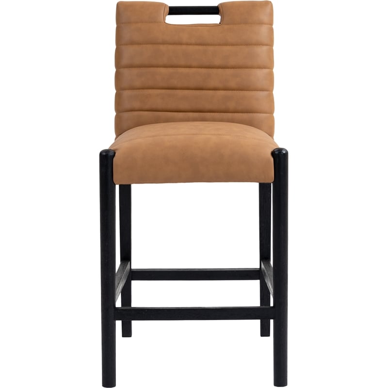 Meridian Furniture Aimee Cognac Vegan Leather Counter Stool
