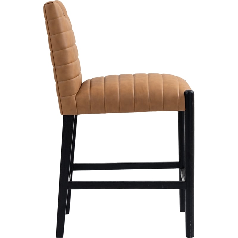 Meridian Furniture Aimee Cognac Vegan Leather Counter Stool