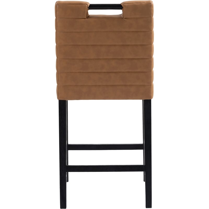 Meridian Furniture Aimee Cognac Vegan Leather Counter Stool