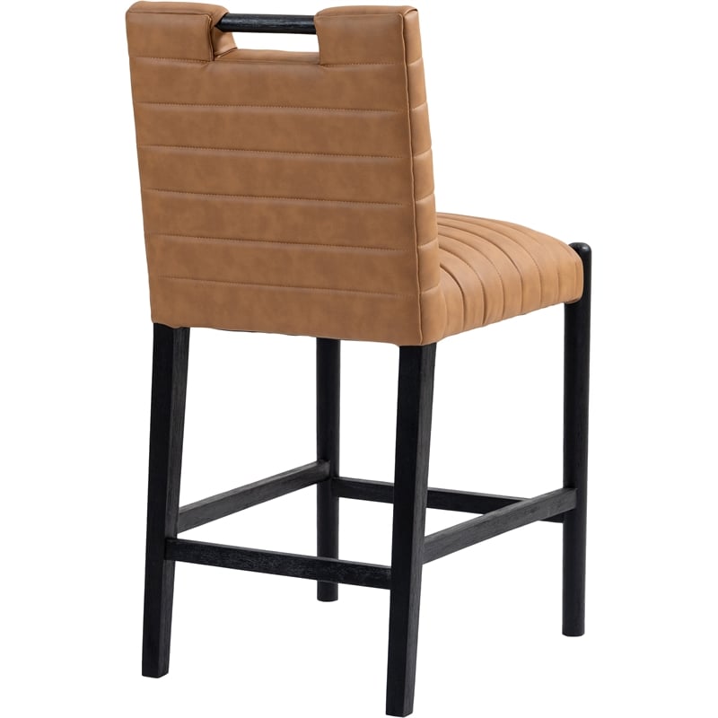 Meridian Furniture Aimee Cognac Vegan Leather Counter Stool