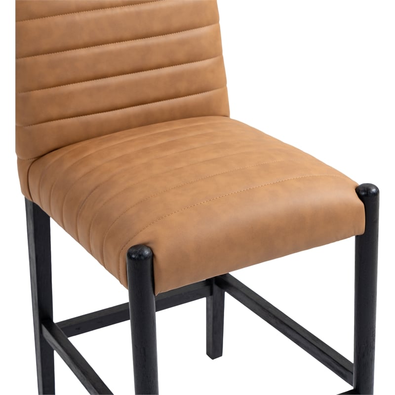 Meridian Furniture Aimee Cognac Vegan Leather Counter Stool