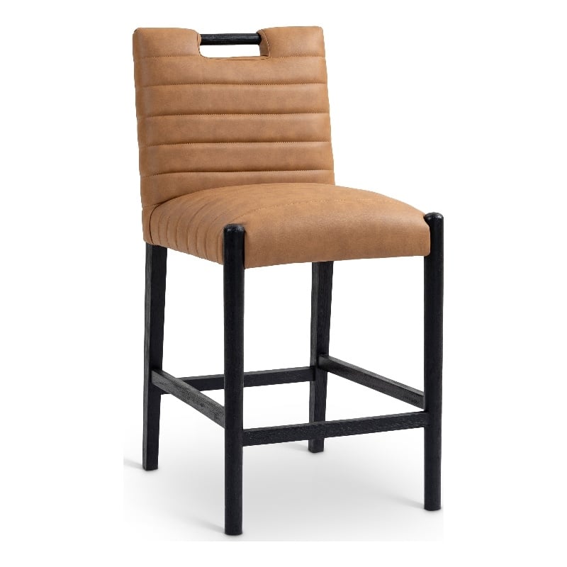 Meridian Furniture Aimee Cognac Vegan Leather Counter Stool
