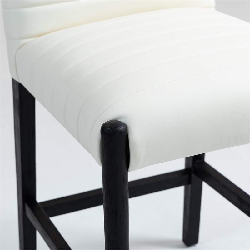 Meridian Furniture Aimee Cream Vegan Leather Counter Stool