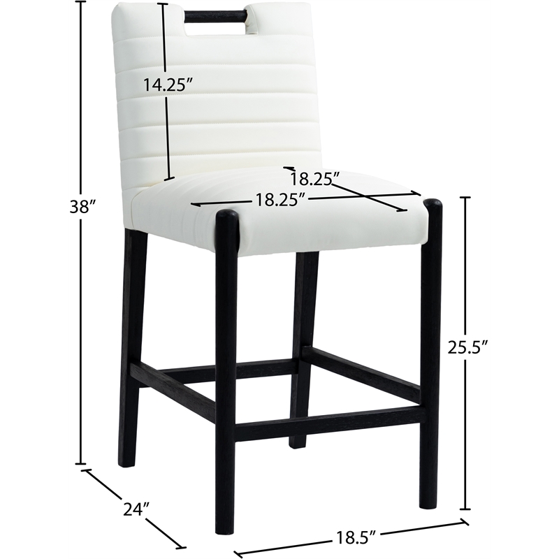 Meridian Furniture Aimee Cream Vegan Leather Counter Stool