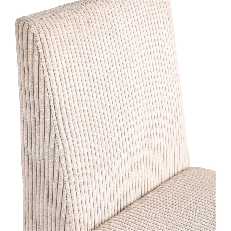 Meridian Furniture Benson Beige Microsuede Corduroy Dining Chair (Set of 2)