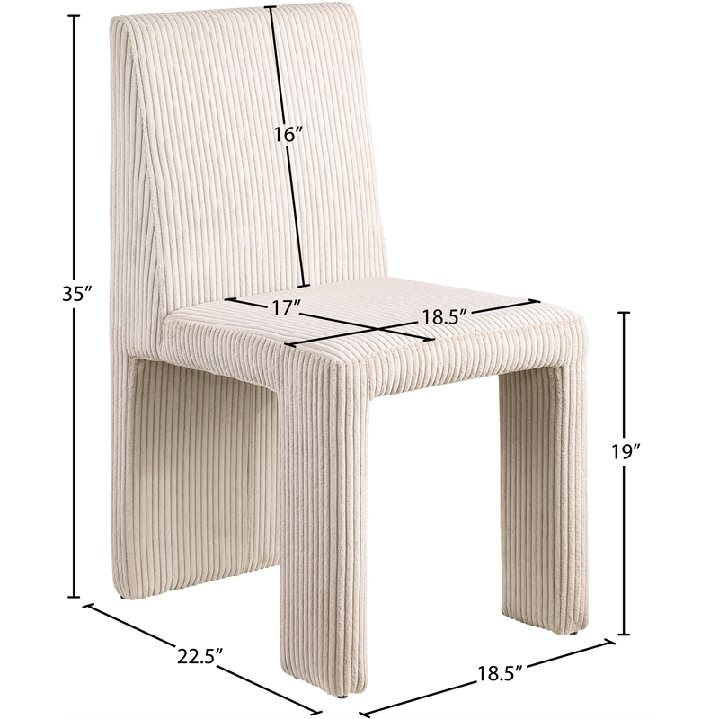 Meridian Furniture Benson Beige Microsuede Corduroy Dining Chair (Set of 2)