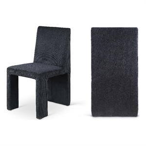 Meridian Furniture Benson Black Microsuede Corduroy Dining Chair (Set of 2)