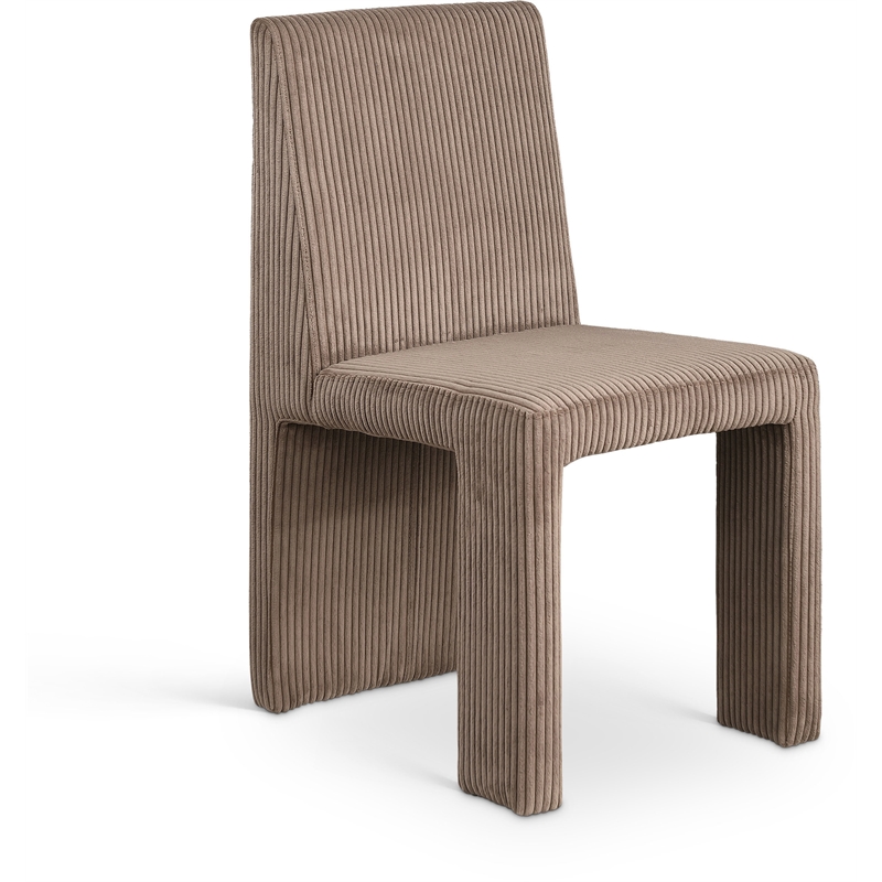 Meridian Furniture Benson Brown Microsuede Corduroy Dining Chair (Set of 2)