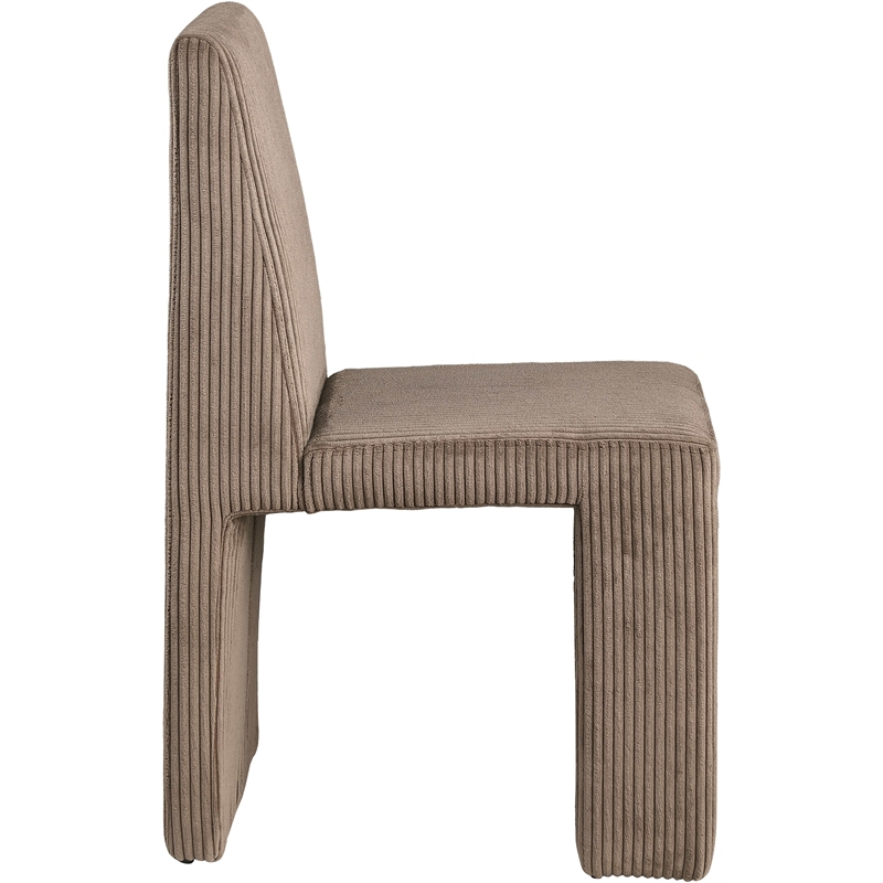 Meridian Furniture Benson Brown Microsuede Corduroy Dining Chair (Set of 2)