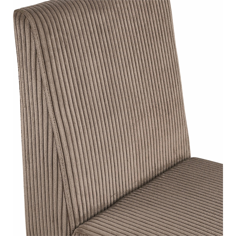 Meridian Furniture Benson Brown Microsuede Corduroy Dining Chair (Set of 2)