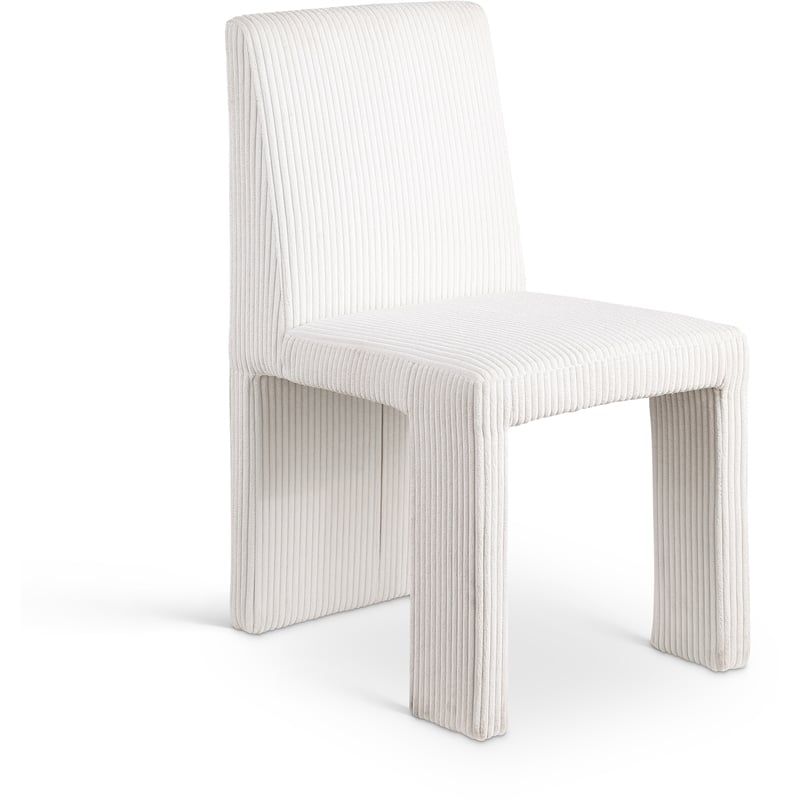 Meridian Furniture Benson Cream Microsuede Corduroy Dining Chair (Set of 2)