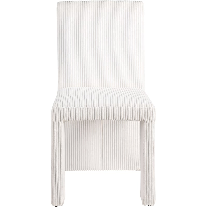 Meridian Furniture Benson Cream Microsuede Corduroy Dining Chair (Set of 2)