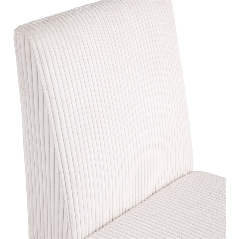 Meridian Furniture Benson Cream Microsuede Corduroy Dining Chair (Set of 2)