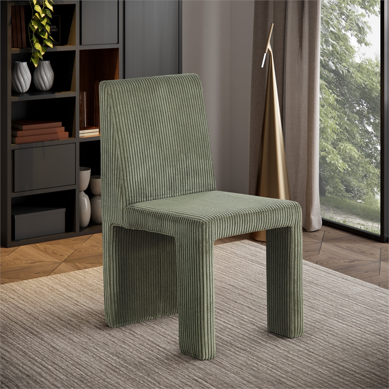 Meridian Furniture Benson Green Microsuede Corduroy Dining Chair (Set of 2)