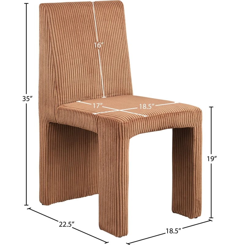 Meridian Furniture Benson Saddle Microsuede Corduroy Dining Chair (Set of 2)